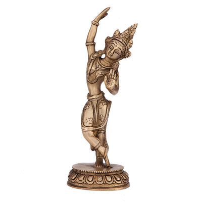 Statua in ottone dorato della deità femminile Mahadevi.