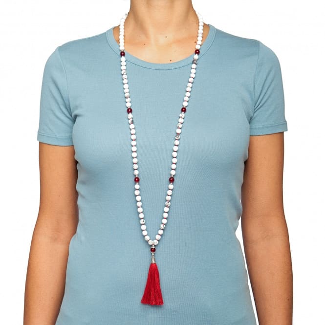 Mala in HOWLITE e ONICE ROSSO - Equilibrio