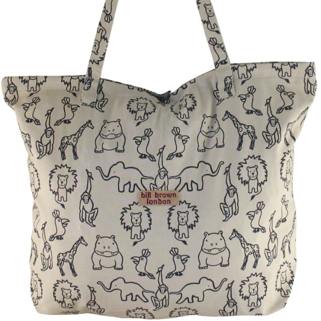 Borsa con stampe animali giungla formato XL a spalla