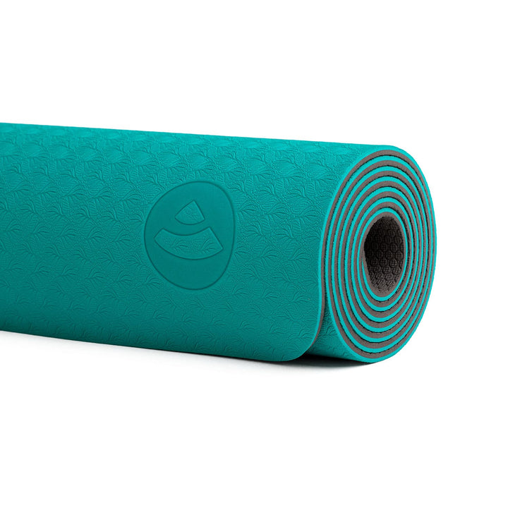 Tappetino yoga pilates TPE 'Flow' dettaglio superficie in color smeraldo