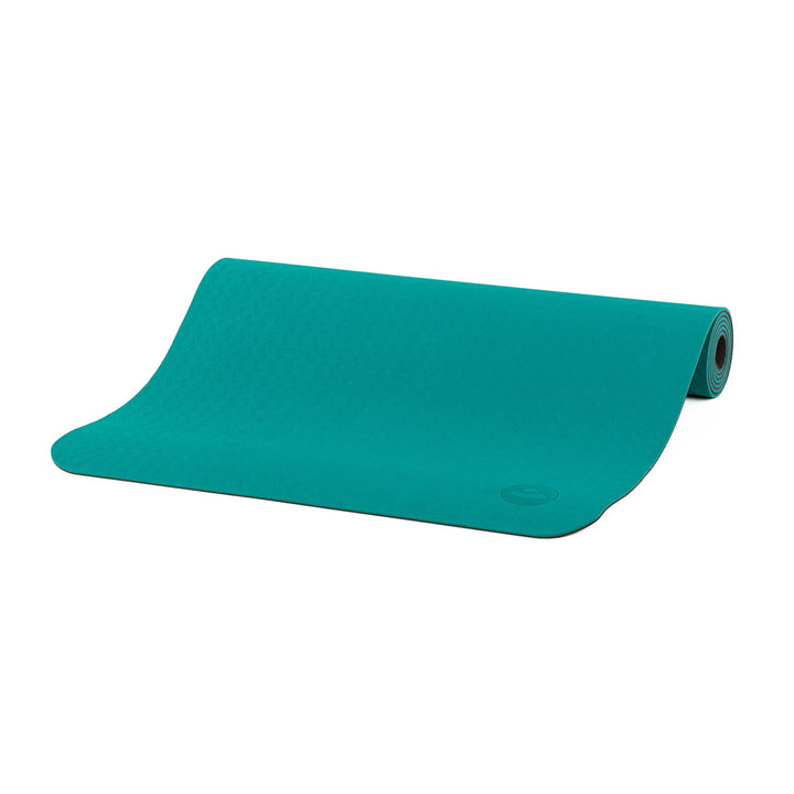 Tappetino yoga pilates TPE 'Flow' 5mm color smeraldo disteso