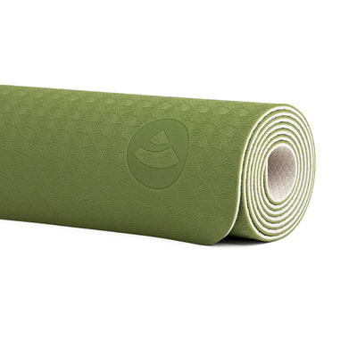 Tappetino yoga pilates TPE 'Flow' 5mm verde oliva dettaglio superficie