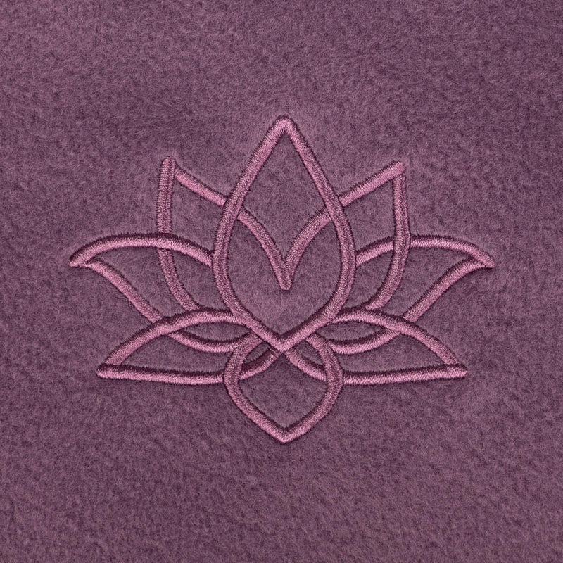 Coperta yoga Asana color prugna, con ricamo Loto  ingrandito  