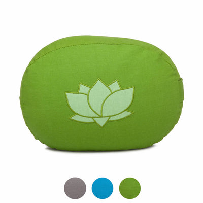 cuscinetto da meditazione ovale, con disegno loto tono su tono, tutti i colori