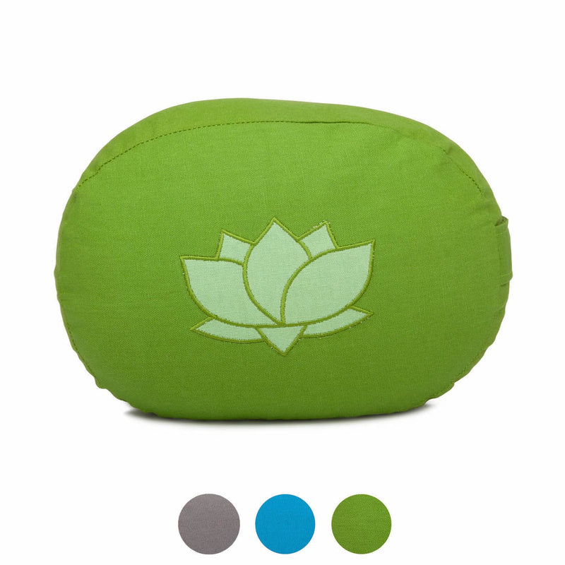 cuscinetto da meditazione ovale, con disegno loto tono su tono, tutti i colori