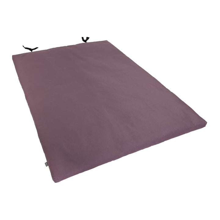 futon aperto con cinture x chiusura color mora