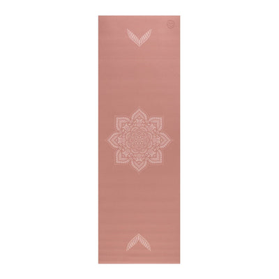 Tappetino yoga rosa antico con disegno mehndi mandala