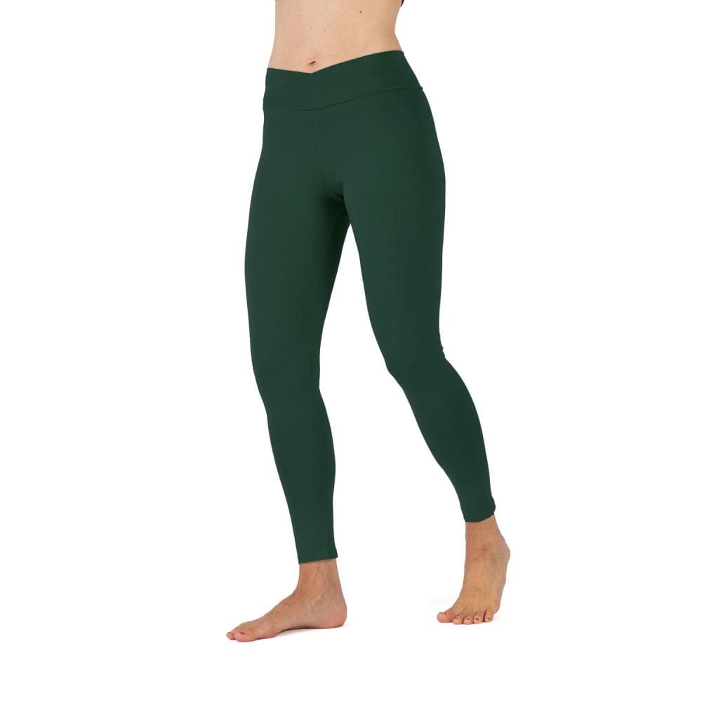 legging incrociato in vita verde foresta front