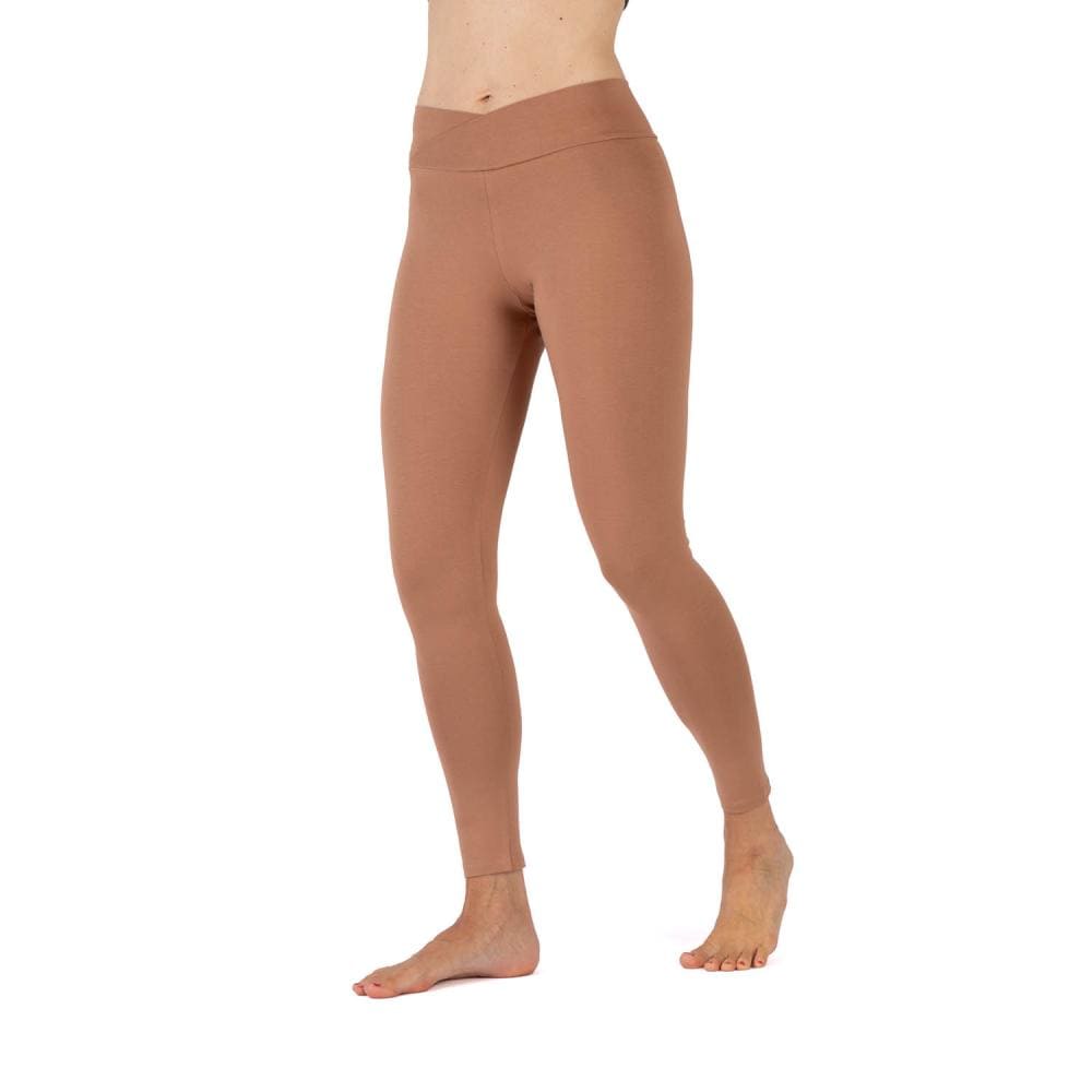 legging incrocio in vita color caramello