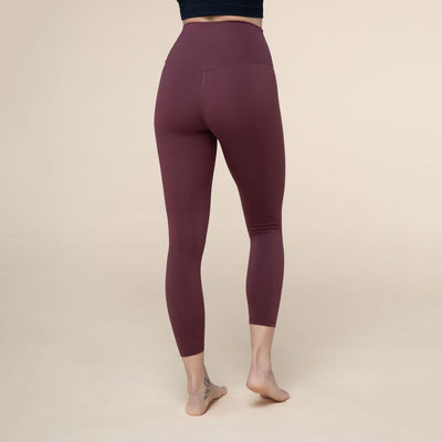 leggings vita alta lunghezza 7/8 niyama color  vinaccia back