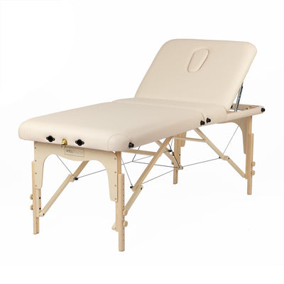 Lettino massaggio Spa beauty aperto con schienale reclinabile color panna