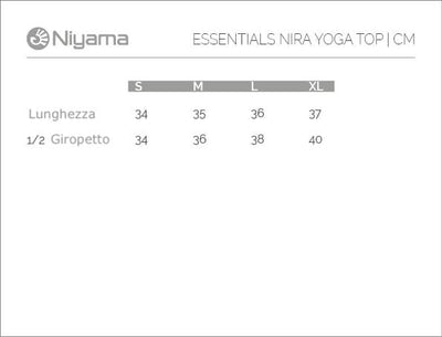 Tabella misure per Niyama yoga top 'Nira'