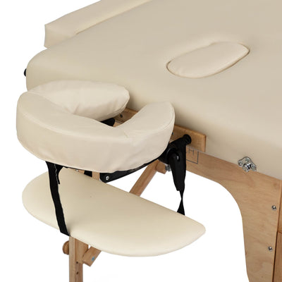 lettino massaggio portatile Relax beige poggiatesta e poggiabraccia
