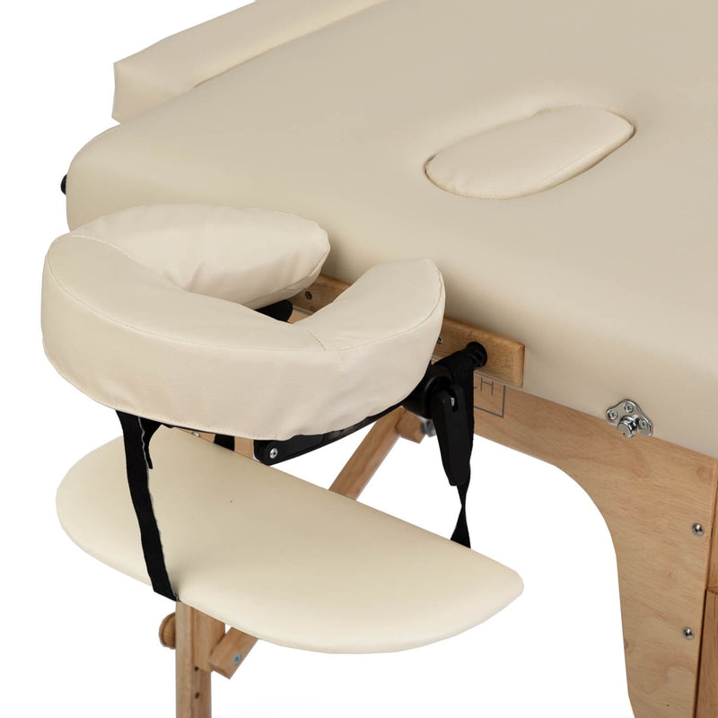 lettino massaggio portatile Relax beige poggiatesta e poggiabraccia
