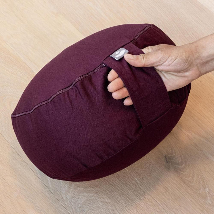 cuscino meditazione cilindrico con manico