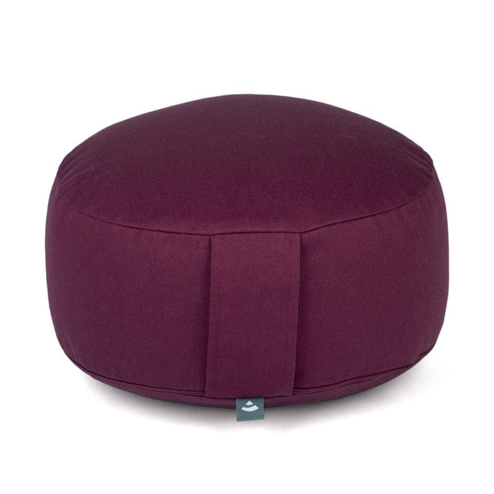 cuscino meditazione cilindrico color melanzana