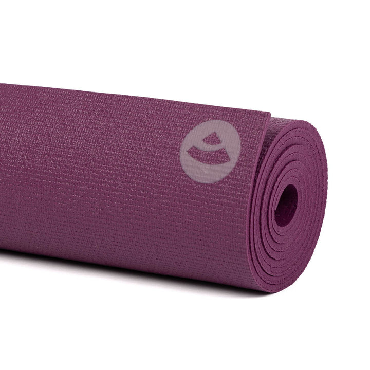 Tappetino yoga e pilates Rishikesh color berry dettaglio logo