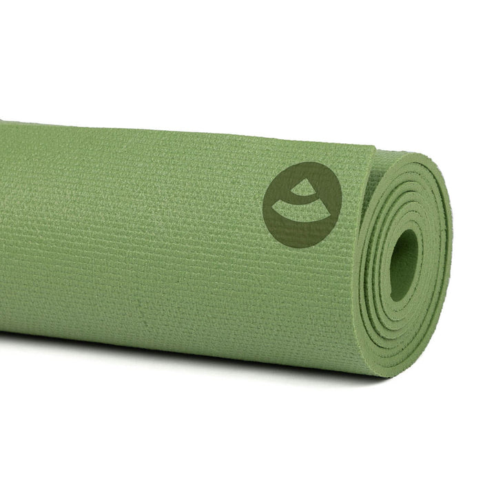 Tappetino yoga e pilates Rishikesh verde mela arrotolato