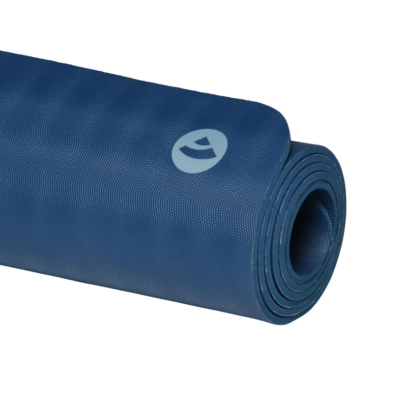Materassino yoga Ecopro-Diamond  6mm gomma naturale  blu zoom superficie, arrotolato