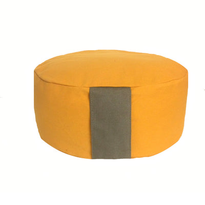 Cuscino Rondo cilindrico per meditazione color  zafferano/fango