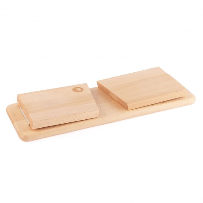Sgabello da meditazione pieghevole 'Tibet' in legno di faggio qui ripiegato