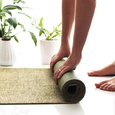 Tappetino da yoga in Yuta verde oliva  4mm
