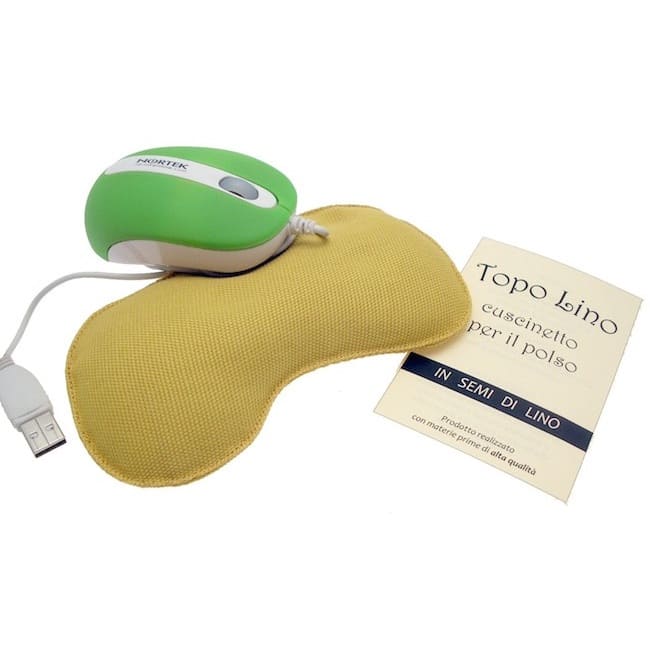 cuscinetto imbottito di semi di lino ergonomico per appoggiare polso quando si usa il mouse del computer