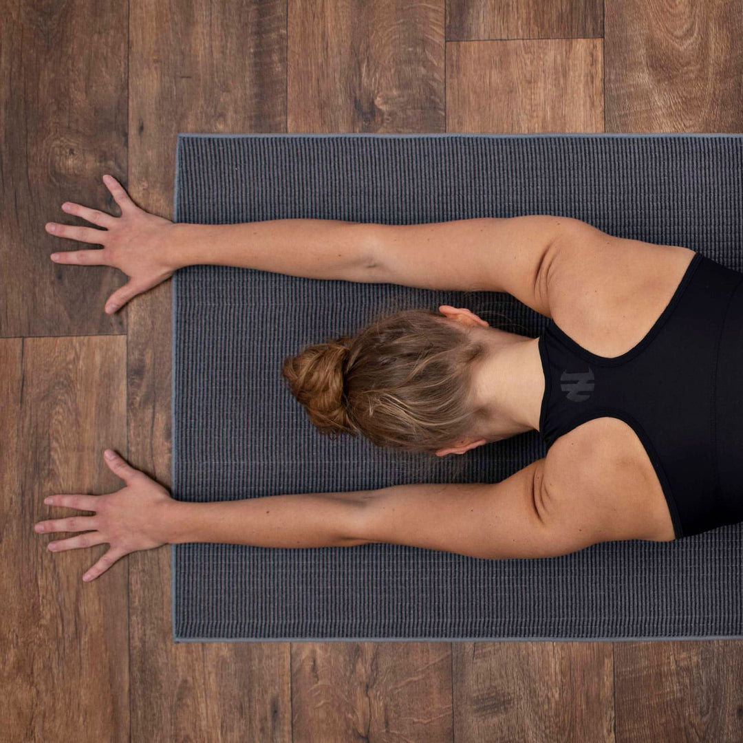 Tappetino/asciugamano yoga in fibra di bambù assorbente  antracite