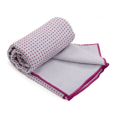 Grip yoga towel asciugamano colore grigio/melanzana