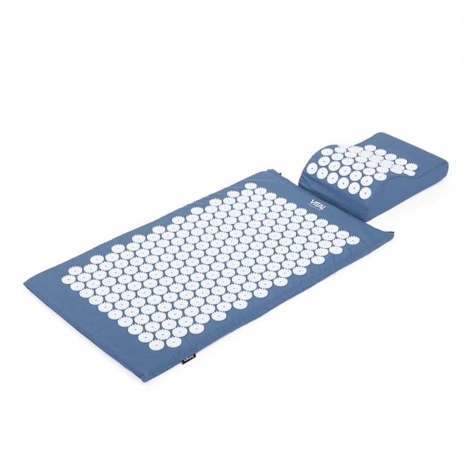 Tappetino per agopressione set con cuscino testa Akupressure Vital blu