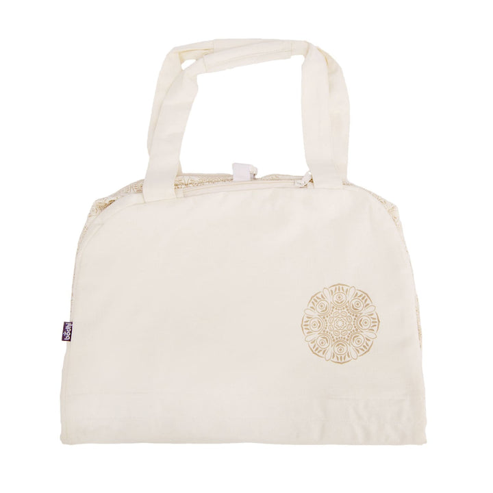 Borsa a spalla per trasporto tappetino yoga  disegno Madurai color ecru