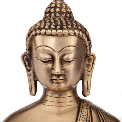 Statua in ottone dorato del 'Buddha della medicina' altezza cm18 - testa