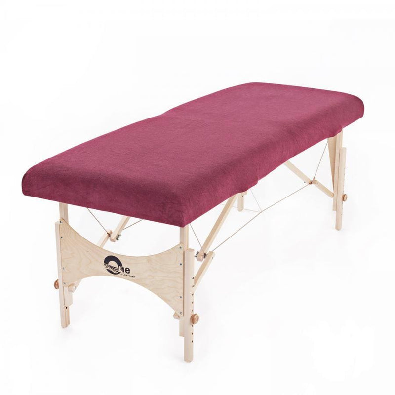 coprilettino in spugna di cotone stretch per lettini massaggio color  rubino