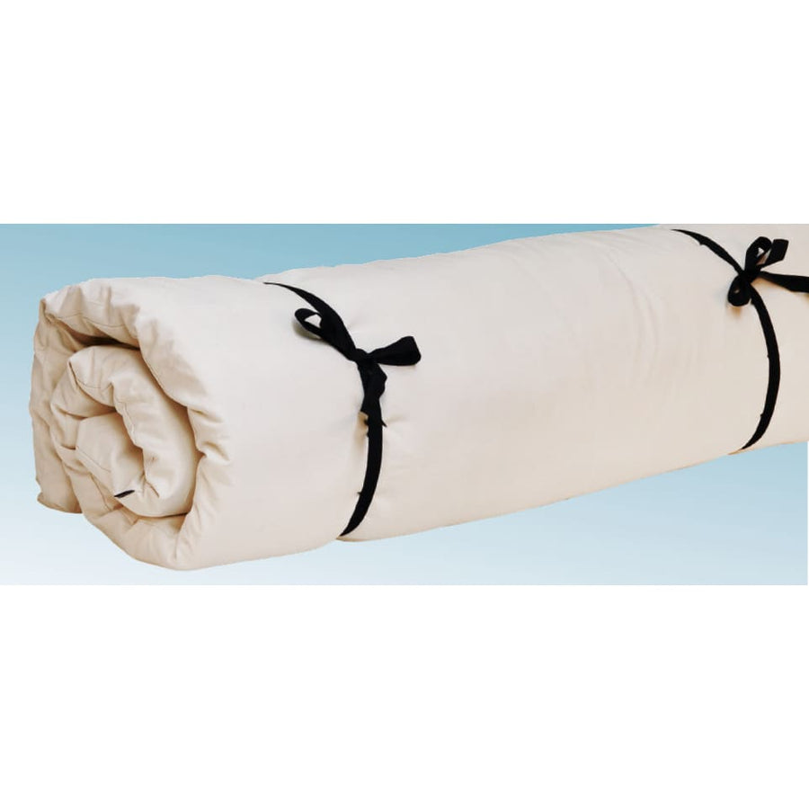fodera per ricambio di futon icolor ecru con cinture per arrotolarlo