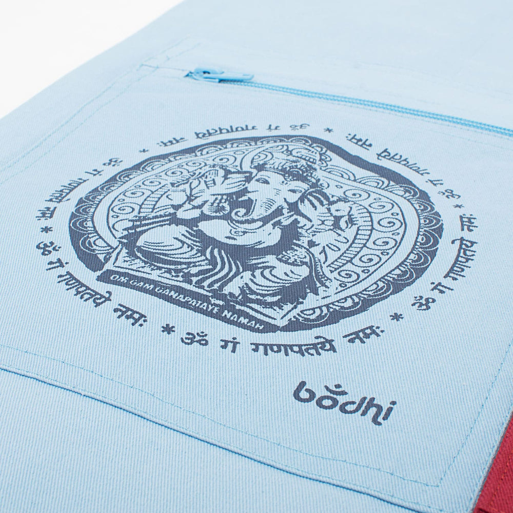dettaglio stampa Ganesh su custodia cotone yoga