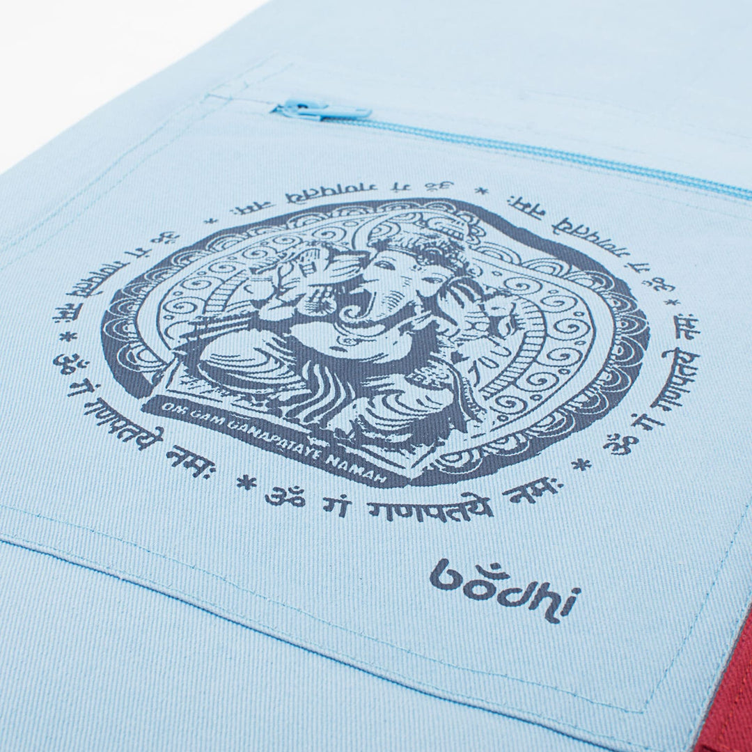 dettaglio stampa Ganesh su custodia cotone yoga