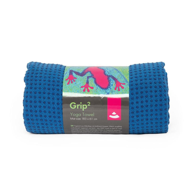 Grip yoga towel asciugamano yoga intensivo con  gocce di silicone per buona presa blu