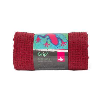 Grip yoga towel asciugamano con  gocce di silicone color rubino