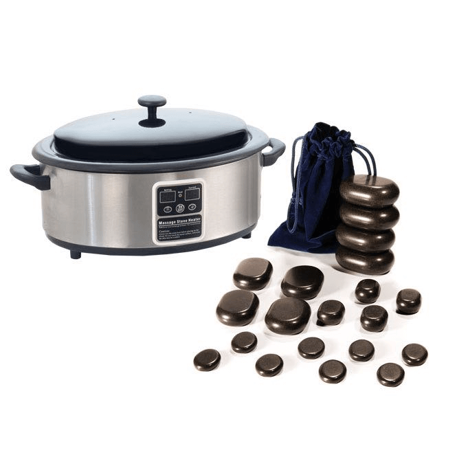 KIT SCALDAPIETRE HOT STONES E PACCHETTIO da 20 PIETRE con borsina velluto
