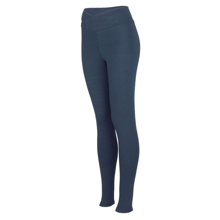 Legging yoga-fitness-pilates con bordo vita incrociato davanti color e blu