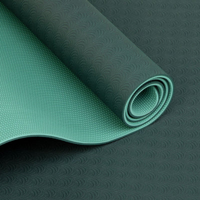 Tappetino Yoga LOTUS 6mm TPE superficie dettaglio verde fronte retro