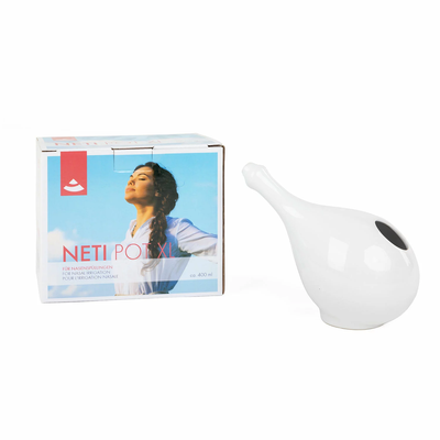 Neti pot o LOTA in ceramica 400ml per lavaggio nasale  confezione
