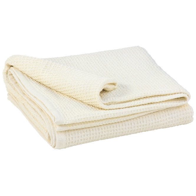 coperta in cotone lavorazione a nido d'ape colore ecru