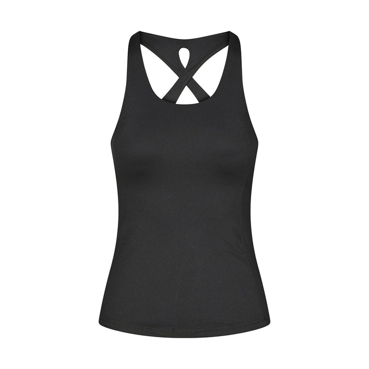 Top Niyama 'crossed back' con reggiseno integrato e coppe rimovibili  nero