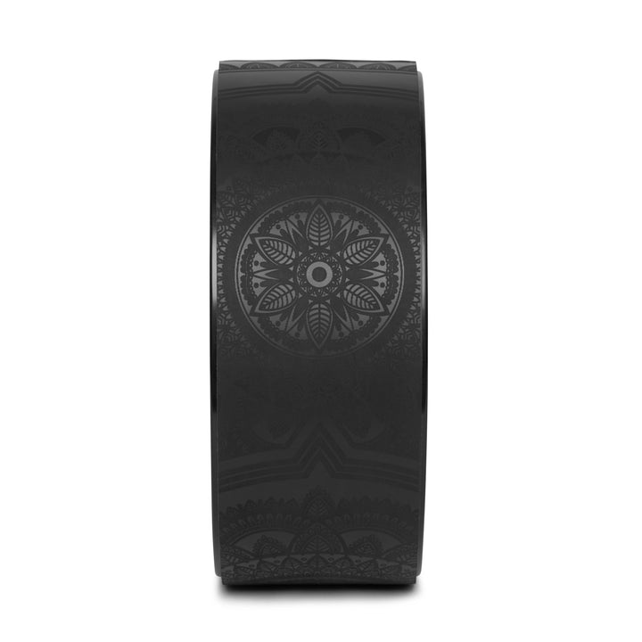 ruota yoga con disegno mandala nera 
