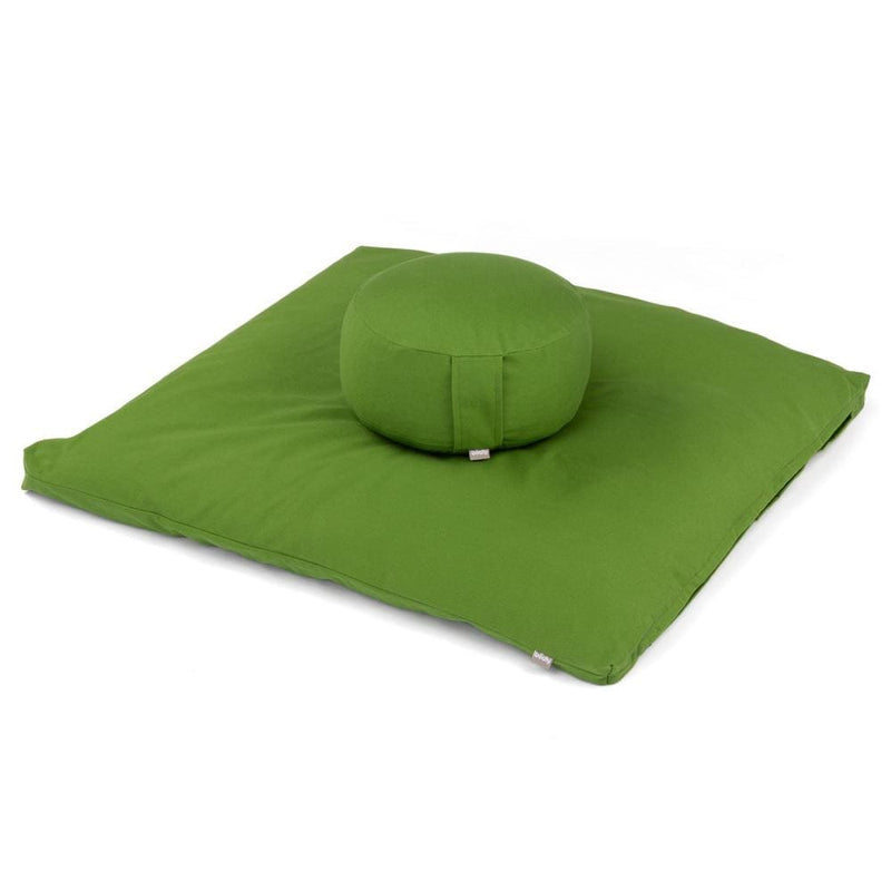 SEt da meditazione con cuscino rotondo Rondo e materassino zabuton, verde oliva