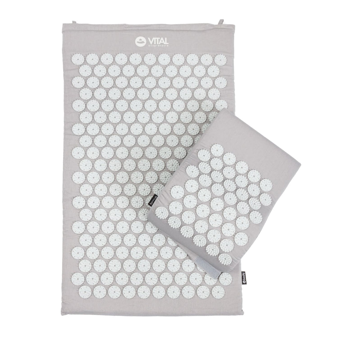 Tappetino per agopressione set con cuscino per testa Akupressure Vital grigio
