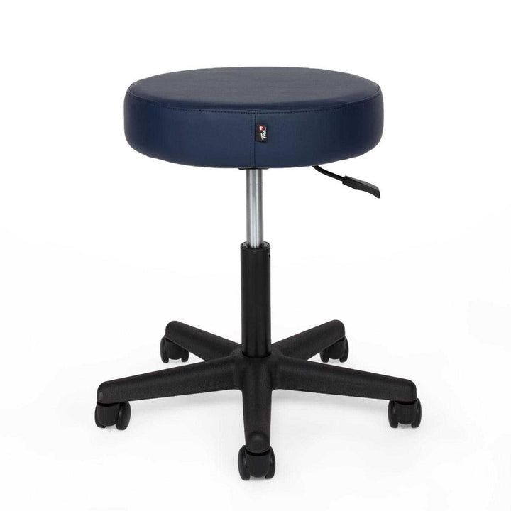 Sgabello girevole su ruote altezza regolabile rivestimento seduta blu