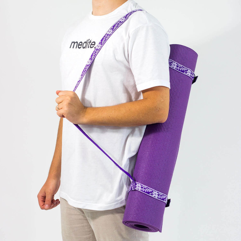 Yogastrap floreale a spalla viola