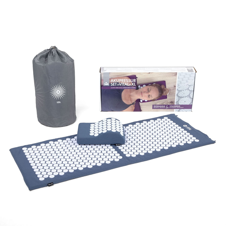 Set agopressione misura large blu tappetino Vital cuscino testa e sacca